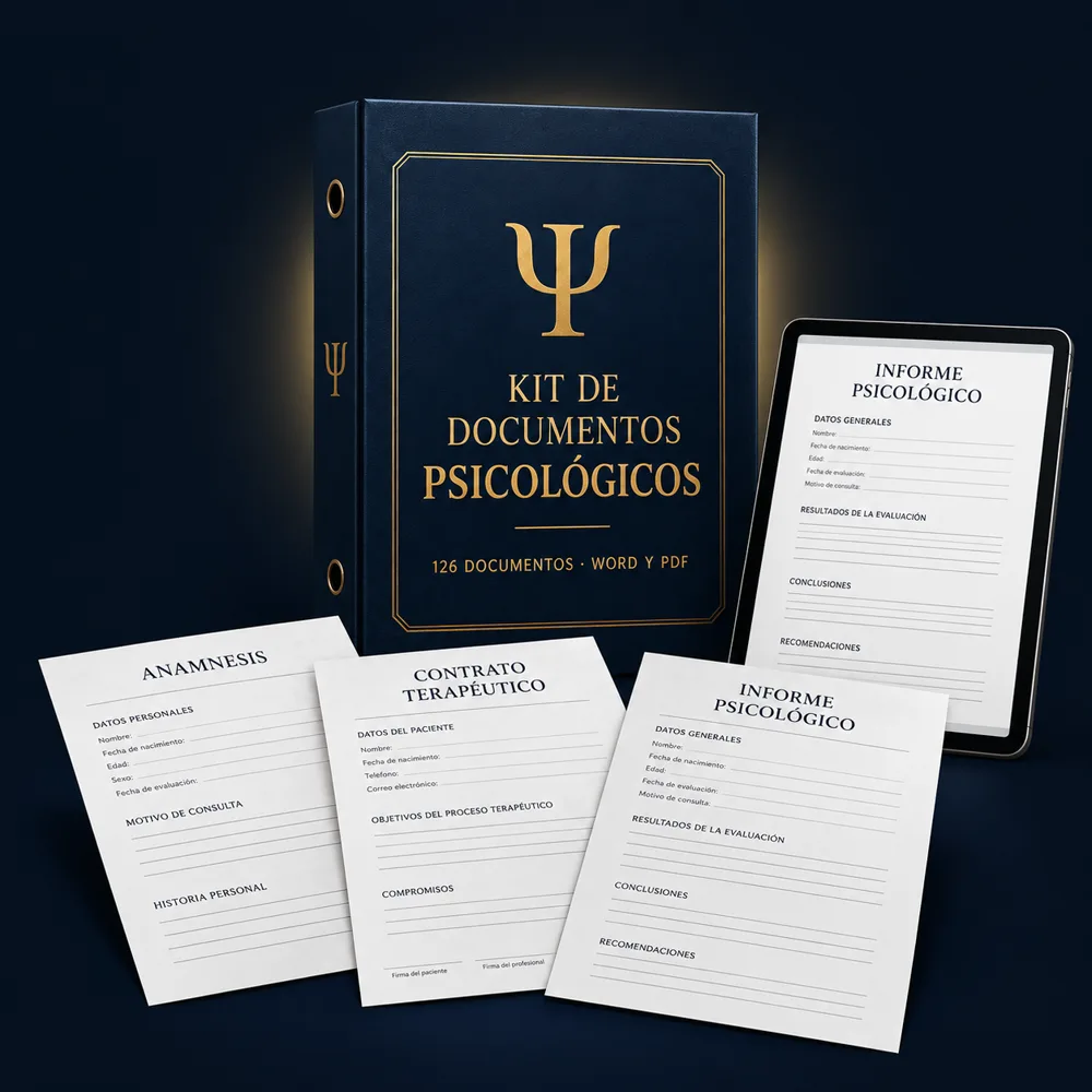Kit de Documentos Psicológicos con los documentos impresos